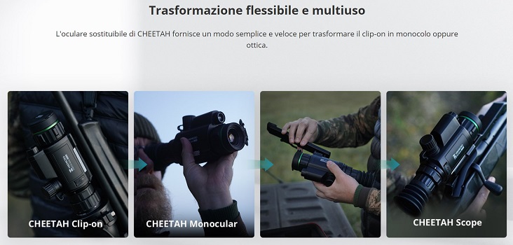 HIKMICRO CHEETAH NIGHT VISION DIGITAL CLIP-ON TELEMETRO Torcia 850nm con Reticolo